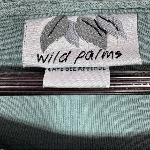 Wild Palms Ruffled Layered Hem Buttons Tunic Top Sage Green Large Cottagecore - Picture 9 of 12